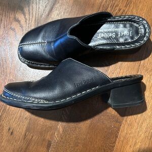 Josef Seibel Black Leather Women’s Mules Size 38